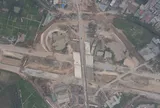 Từ trên cao, nút giao Vành đai 4 Vùng Thủ đô với QL6 hiện lên với những đường cong hoa thị